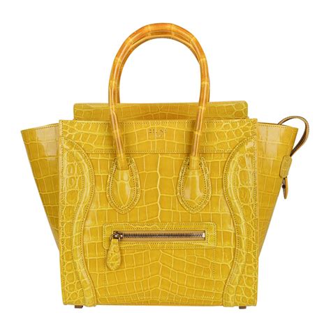 celine micro luggage crocodile|Celine Céline Crocodile Mini Luggage Tote .